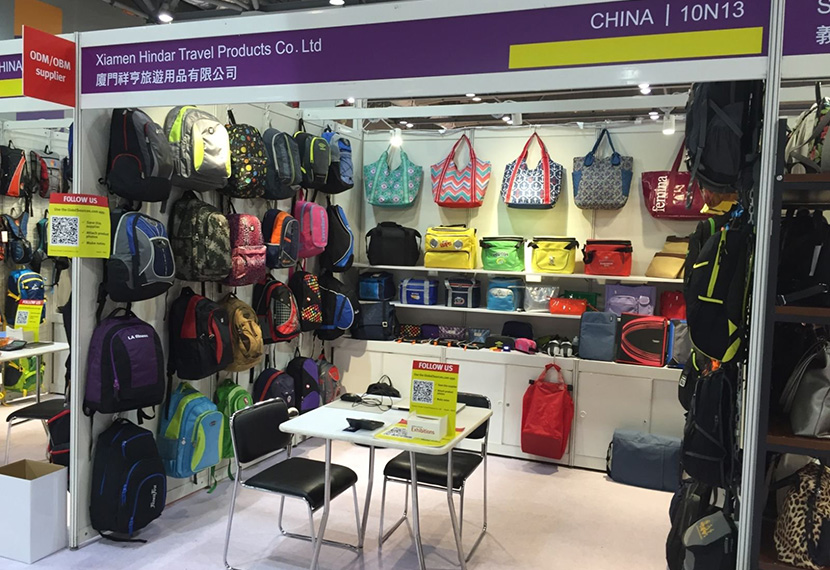 Globalsources HK fair 5-Equipment Display-Xiamen Hindar Bags Industrial Co.,Ltd.